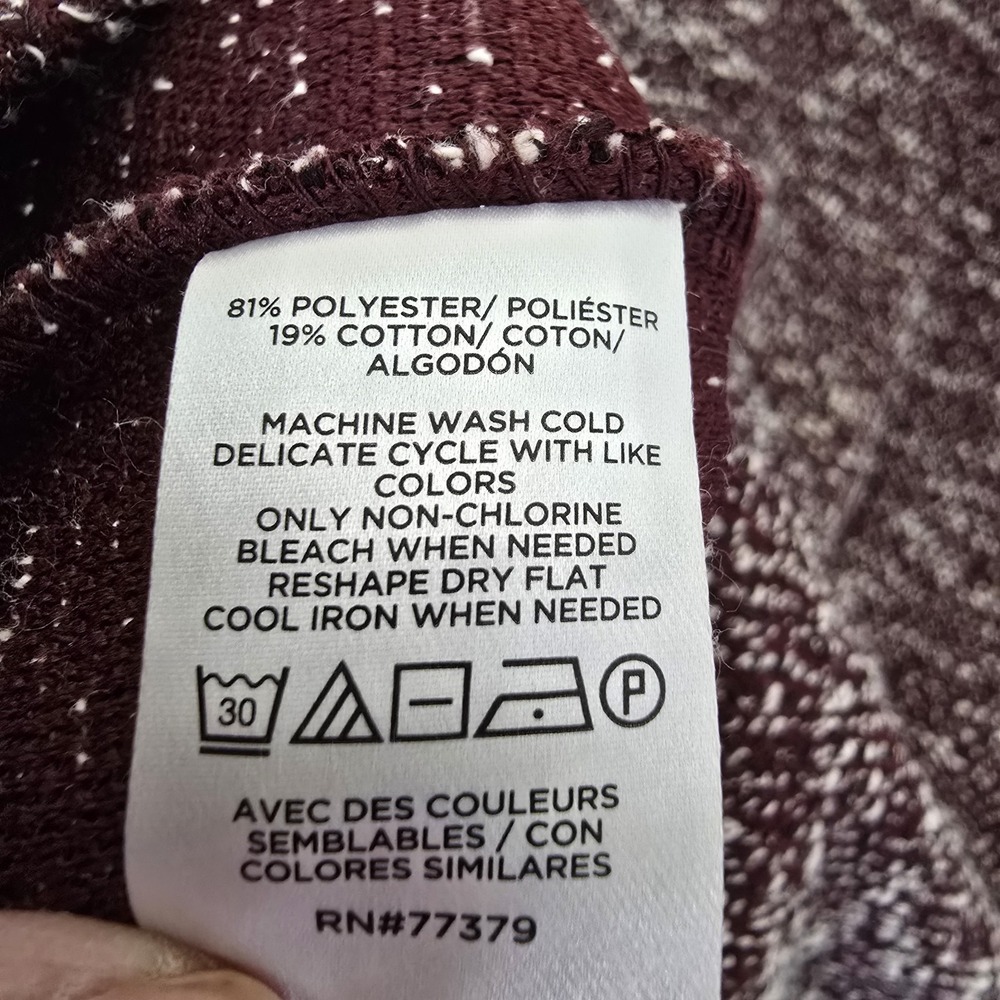 Ann Taylor Factory Women's Small Marled Knit Top 3/4 Sleeve Wine‎ Cotton Blend - Picture 5 of 5